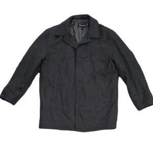 London Fog Men's Gray Wool Pea Coat L